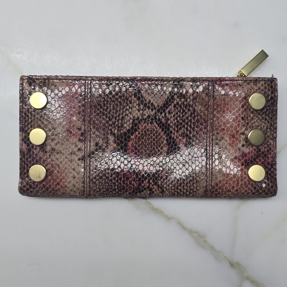 Hammitt Pink/Brown Snake-Embossed Clutch - Picture 2 of 3
